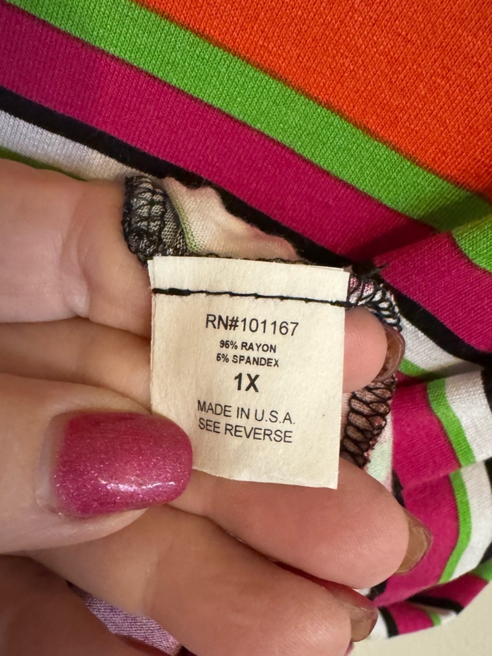 Magenta & Black Striped V-Neck Tunic w/Multicolor Bands PLUS: 1X #14 - Picture 7 of 8